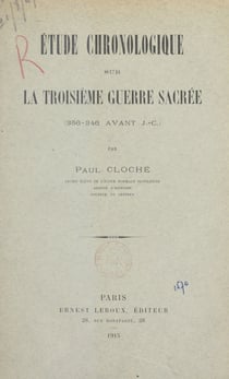 Étude chronologique sur la troisième guerre sacrée - 356-346 avant J.-C.
