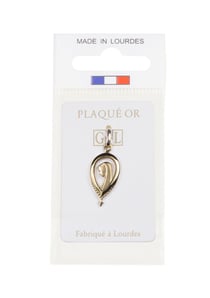 Médaille forme goutte d'eau, vierge de profil