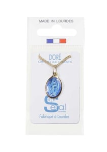 Ensemble constitué d'une médaille et d'une chaine - Médaille ovale Miraculeuse