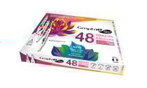 Lot de 48 marqueurs acryliques double pointe - Graph'IT - Couleurs assorties - Go 