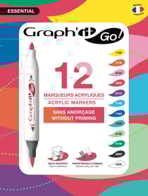 Lot de 12 marqueurs acrylique - GRAPH'IT GO - ESSENTIAL