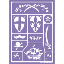 Planche de pochoirs à maquillage - Chevalier & Pirate