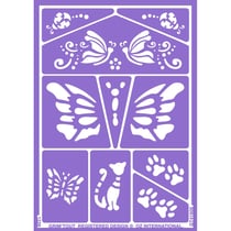 Pochoirs de maquillage Chats et Papillons - Grim'tout - 1 planche