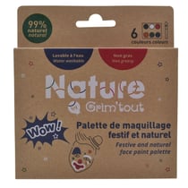 Palette de maquillage 6 galets avec 1 pinceau de maquillage - Nature Bio - Grim'tout