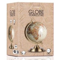 GLOBE RETRO 18 CM ANTIQUE PIED LAITON