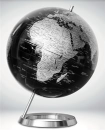 Globe terrestre incliné Cartotheque - 30 cm - noir