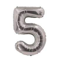 Ballon argenté - 36 cm - Chiffre 5
