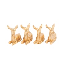 4 CERFS RESINE DORE