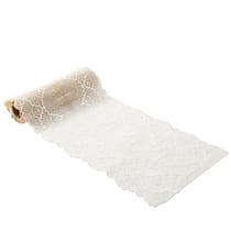 Chemin de table Artyfêtes - Le Parfait - Dentelle - Blanc - 18 cm x 3 m