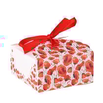 10 boîtes à ruban Poppy Love - Coquelicot rouge aquarelle - 7 x 7 x 3,5 cm