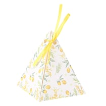 10 boîtes Mimosa avec ruban ocre - 8,5 x 6,5 cm