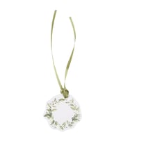 10 étiquettes Botanique avec ruban satin - Feuillages et or - 5 cm