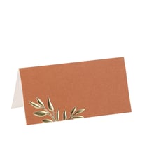 10 marque-places Jolis Brins - Terracotta et or - 8 x 4 cm                