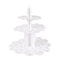Présentoir Jolis Brins - Blanc et or - 34 cm - 3 étages                   