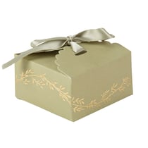 10 boîtes Jolis Brins avec ruban satin - Vert Sauge - 7 x 3,5 cm