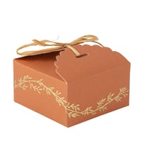 10 boîtes Jolis Brins avec raphia - Terracotta - 7 x 3,5 cm