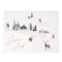 Lot de 8 sets de table "Joyeux Noël" - Winterland - Vert, or et paillettes irisées