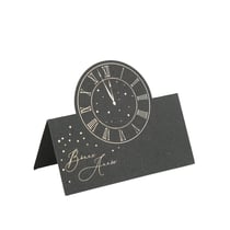 Lot de 8 marque-places "Bonne Année" - Midnight - Noir et or - 8 x 6,5 cm             