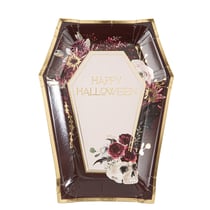 Lot de 8 assiettes - Cerceuil "Happy Halloween" Witchyland - Carton