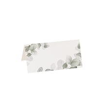 Lot de 8 marque-places Artyfêtes - Jardin Botanique - Vert sauge et blanc - 8 x 4 cm 