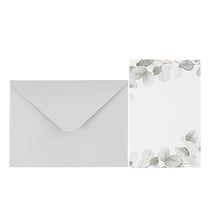 Lot de 8 invitations cartes de vœux Artyfêtes - Jardin Botanique - Vert sauge et blanc - 10 x 15 cm