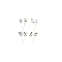 Lot de 8 pics Artyfêtes - Jardin Botanique - Vert sauge et blanc - 8 à 8,5 cm 