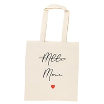 Tote bag Artyfêtes - "Mlle Mme" - Effet lin - Noir et rouge - 32 x 60 cm