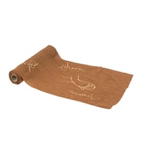 Chemin de table Artyfêtes - "Amour toujours" Bella Terra - Mousseline - Camel et or - 28 cm x 5 m