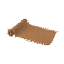 Chemin de table - Effiloché façon chanvre - Camel - 30 cm x 3 m  