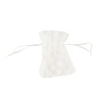Lot de 4 pochons Artyfêtes - Daisy - Voile brodé - Blanc - 10 x 8 cm 
