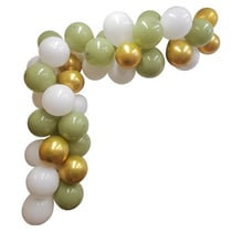 Kit arche de 40 ballons Artyfêtes - La Greenery - Vert de gris, blanc et or
