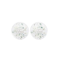 2 Badges Témoin Sauge Green Blancs, Vert Sauge et Or - 5 cm
