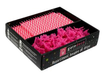 125 bougies torsadée et bobèche - rose - Gatodéco
