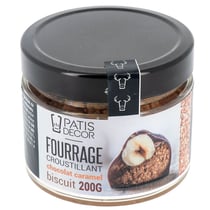 Fourrage croustillant Patisdécor - Chocolat caramel aux éclats de biscuits - 200 g