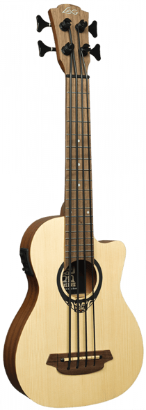 Lâg Tiki Uku Cutaway TKB150CE - Mini basse ukulélé électroacoustique - Natural