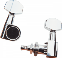 Lot de 6 mécaniques individuelles à bain d'huile pour guitare Yellow Parts EZ17802C - Chromées