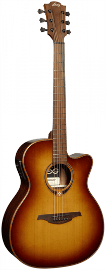 Lâg Tramontane 118 - Guitare folk électroacoustique - Auditorium cutaway - Brown shadow