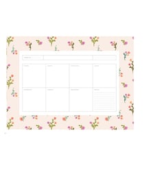 Semainier - 19,25 x 27cm -Flocon de Fleurs - 52 pages - Blue Art