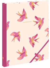 Cahier de notes Blue Art - 19 x 24 cm - Bird - 160 pages unies