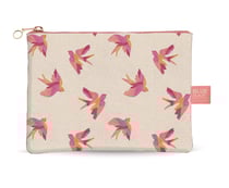 Pochette 1 compartiment Blue Art - Rose - Bird