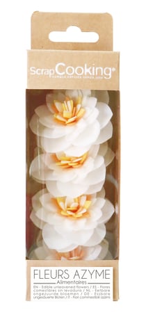Lot de 4 camélias azyme ScrapCooking®- Blanc - 20 g