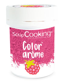 Colorant alimentaire en poudre ScrapCooking® - Color'arôme - Rose - Arôme framboise - 10 g