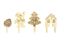 Lot de 4 toppers ScrapCooking® - Noël - Bois