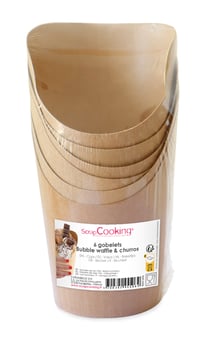Lot de 6 gobelets bubble waffle & churros ScrapCooking® - 11,7 cm