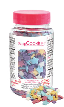 Pot de décors sucrés "étoiles rainbow" - 55 g
