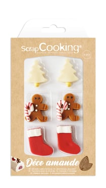 Lot de 6 décorations en pâte d'amandes ScrapCooking® - Sweet Xmas - 33 g