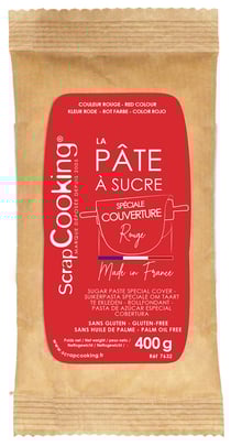Pâte à sucre spéciale couverture ScrapCooking® - Rouge - 400 g
