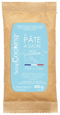 Pâte à sucre spéciale couverture ScrapCooking® - Bleu clair - 400 g