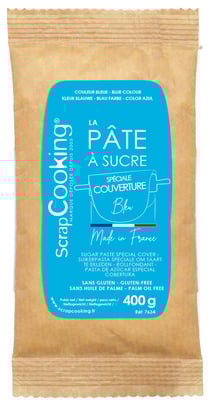 Pâte à sucre spéciale couverture ScrapCooking® - Bleu - 400 g