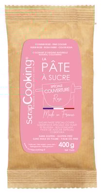 Pâte à sucre spéciale couverture ScrapCooking® - Rose - 400 g